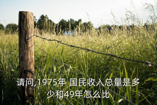 請問,1975年 國民收入總量是多少和49年怎么比