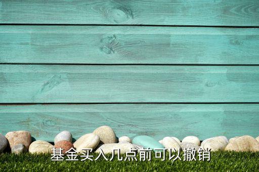  基金買入幾點前可以撤銷