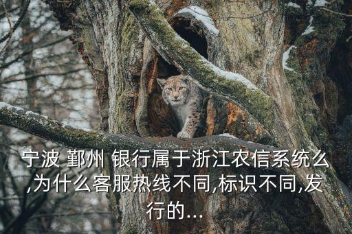 寧波 鄞州 銀行屬于浙江農(nóng)信系統(tǒng)么,為什么客服熱線不同,標(biāo)識不同,發(fā)行的...