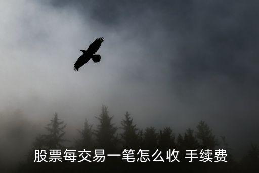  股票每交易一筆怎么收 手續(xù)費