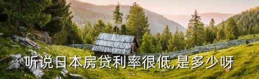 聽說日本房貸利率很低,是多少呀