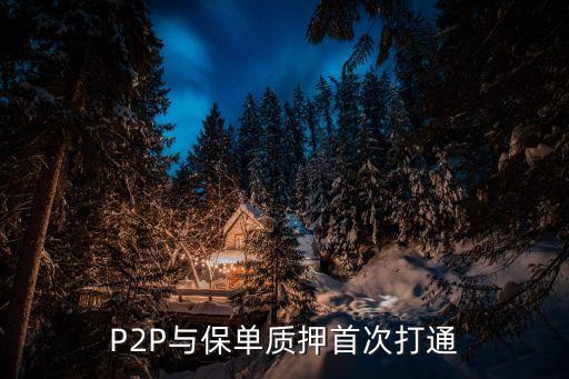 P2P與保單質(zhì)押首次打通