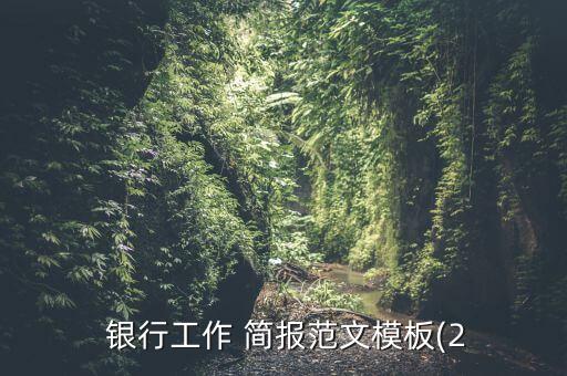  銀行工作 簡報范文模板(2