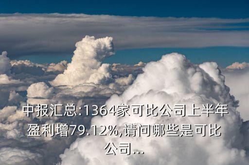 中報匯總:1364家可比公司上半年盈利增79.12%,請問哪些是可比公司...