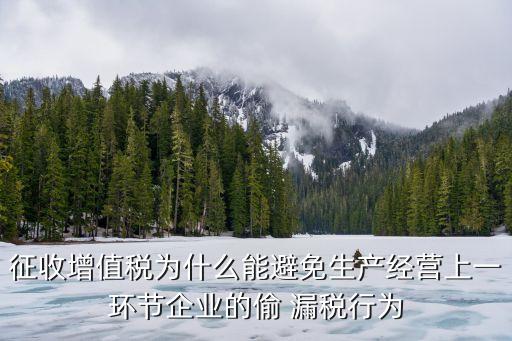 征收增值稅為什么能避免生產(chǎn)經(jīng)營上一環(huán)節(jié)企業(yè)的偷 漏稅行為