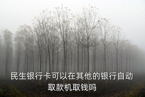  民生銀行卡可以在其他的銀行自動 取款機取錢嗎