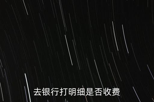 去銀行打明細是否收費