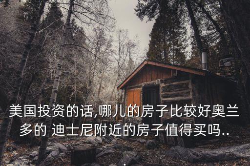 美國投資的話,哪兒的房子比較好奧蘭多的 迪士尼附近的房子值得買嗎...