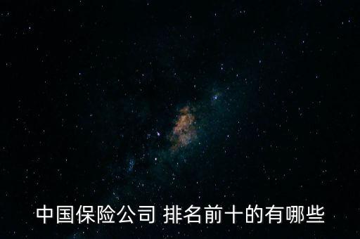 中國保險公司 排名前十的有哪些
