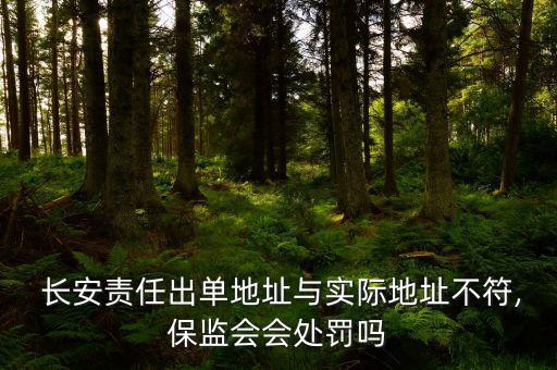  長安責(zé)任出單地址與實(shí)際地址不符,保監(jiān)會會處罰嗎