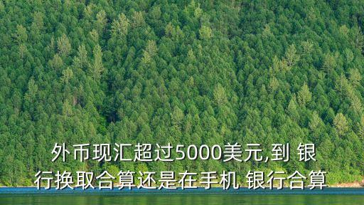  外幣現(xiàn)匯超過5000美元,到 銀行換取合算還是在手機 銀行合算