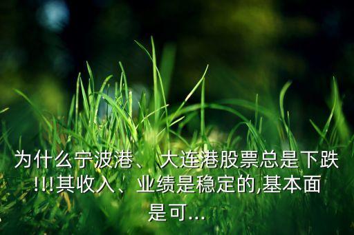 為什么寧波港、 大連港股票總是下跌!!!其收入、業(yè)績(jī)是穩(wěn)定的,基本面是可...