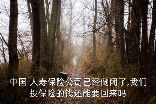 中國(guó) 人壽保險(xiǎn)公司已經(jīng)倒閉了,我們投保險(xiǎn)的錢(qián)還能要回來(lái)嗎