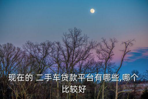 現(xiàn)在的 二手車貸款平臺有哪些,哪個比較好