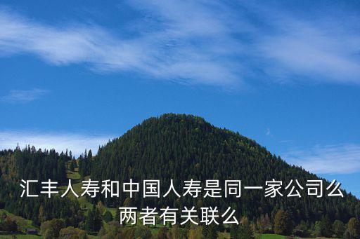  匯豐人壽和中國人壽是同一家公司么兩者有關聯么