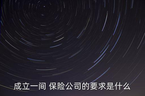 成立一間 保險(xiǎn)公司的要求是什么