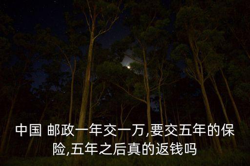 中國 郵政一年交一萬,要交五年的保險,五年之后真的返錢嗎
