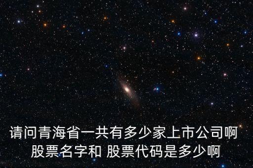 請(qǐng)問(wèn)青海省一共有多少家上市公司啊 股票名字和 股票代碼是多少啊