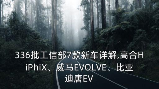 336批工信部7款新車詳解,高合HiPhiX、威馬EVOLVE、比亞迪唐EV