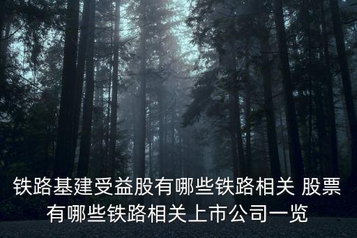 鐵路基建受益股有哪些鐵路相關(guān) 股票有哪些鐵路相關(guān)上市公司一覽
