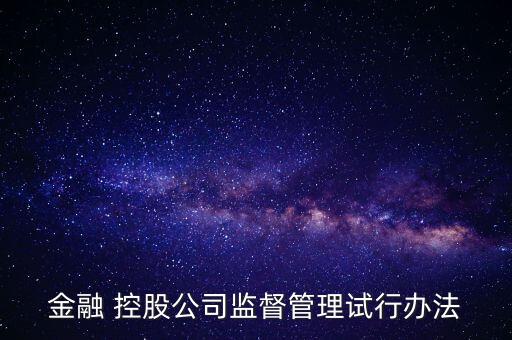 金融 控股公司監(jiān)督管理試行辦法