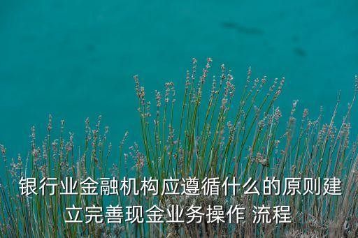  銀行業(yè)金融機構(gòu)應(yīng)遵循什么的原則建立完善現(xiàn)金業(yè)務(wù)操作 流程