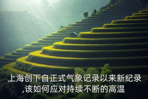  上海創(chuàng)下自正式氣象記錄以來(lái)新紀(jì)錄,該如何應(yīng)對(duì)持續(xù)不斷的高溫