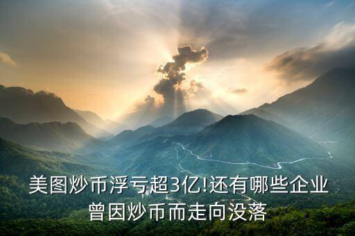  美圖炒幣浮虧超3億!還有哪些企業(yè)曾因炒幣而走向沒落