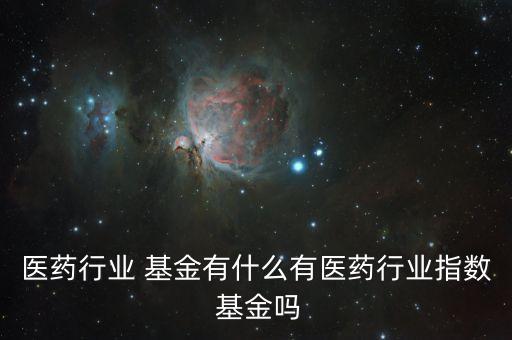 醫(yī)藥行業(yè) 基金有什么有醫(yī)藥行業(yè)指數(shù) 基金嗎