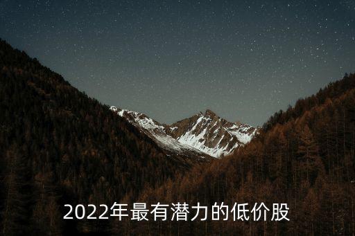 2022年最有潛力的低價股