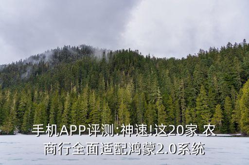 手機(jī)APP評(píng)測(cè):神速!這20家 農(nóng)商行全面適配鴻蒙2.0系統(tǒng)