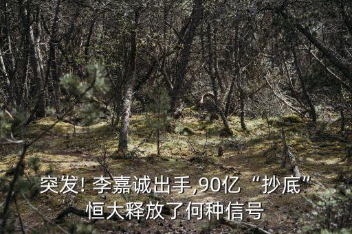突發(fā)! 李嘉誠出手,90億“抄底”恒大釋放了何種信號(hào)