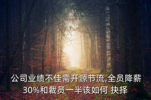  公司業(yè)績(jī)不佳需開(kāi)源節(jié)流,全員降薪30%和裁員一半該如何 抉擇