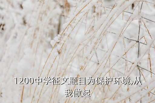 1200中學征文題目為保護環(huán)境,從我做起