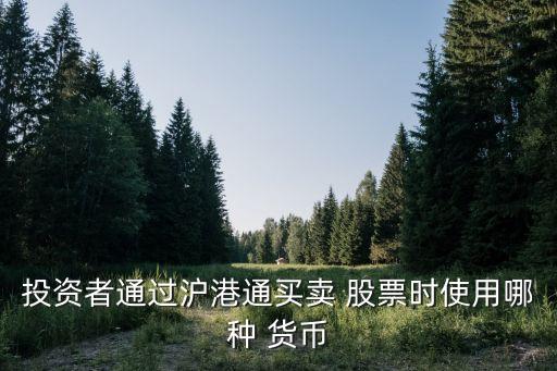 投資者通過滬港通買賣 股票時(shí)使用哪種 貨幣