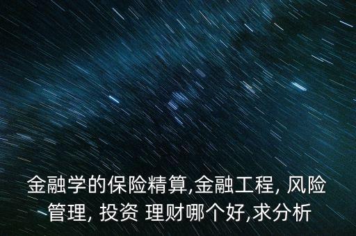 金融學(xué)的保險精算,金融工程, 風(fēng)險 管理, 投資 理財哪個好,求分析