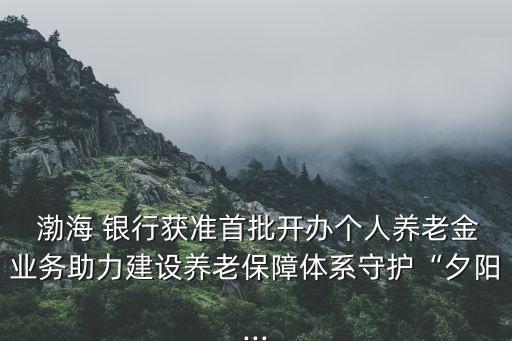  渤海 銀行獲準(zhǔn)首批開辦個(gè)人養(yǎng)老金業(yè)務(wù)助力建設(shè)養(yǎng)老保障體系守護(hù)“夕陽(yáng)...
