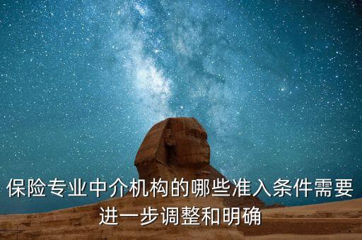 保險(xiǎn)專業(yè)中介機(jī)構(gòu)的哪些準(zhǔn)入條件需要進(jìn)一步調(diào)整和明確