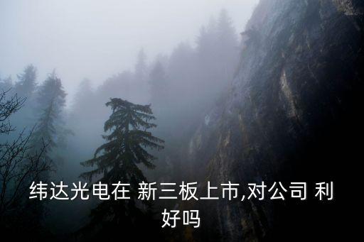 緯達光電在 新三板上市,對公司 利好嗎