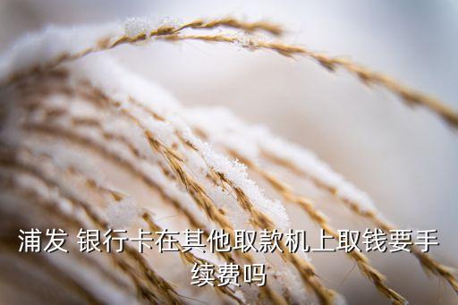 浦發(fā) 銀行卡在其他取款機(jī)上取錢要手續(xù)費(fèi)嗎