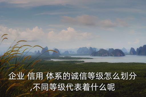 企業(yè) 信用 體系的誠信等級怎么劃分,不同等級代表著什么呢