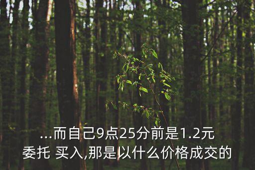 ...而自己9點(diǎn)25分前是1.2元委托 買入,那是以什么價(jià)格成交的