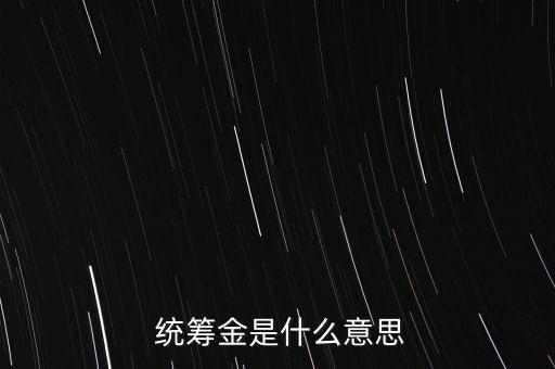  統(tǒng)籌金是什么意思