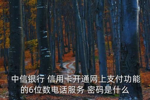 中信銀行信用卡密碼