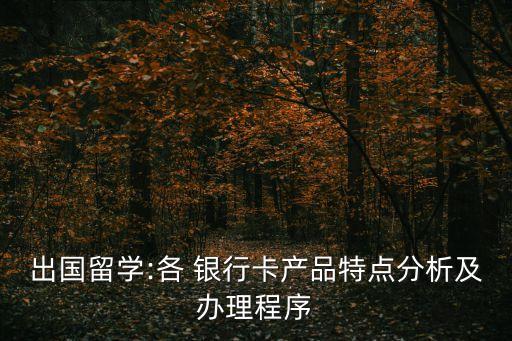 出國(guó)留學(xué):各 銀行卡產(chǎn)品特點(diǎn)分析及辦理程序