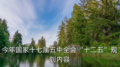 今年國家十七屆五中全會“十二五”規(guī)劃內(nèi)容