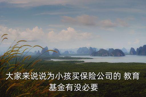 大家來說說為小孩買保險公司的 教育 基金有沒必要