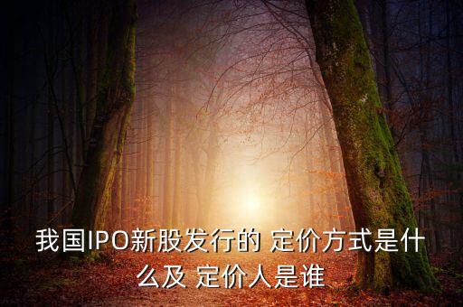 我國IPO新股發(fā)行的 定價方式是什么及 定價人是誰