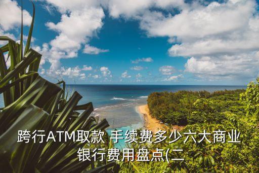 跨行ATM取款 手續(xù)費(fèi)多少六大商業(yè) 銀行費(fèi)用盤(pán)點(diǎn)(二