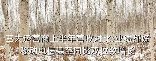 三大運(yùn)營商上半年?duì)I收對比:業(yè)績都好移動(dòng)電信甚至同比雙位數(shù)增長